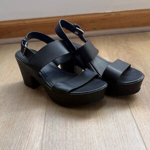 a new day Black Platform Slingback Sandals